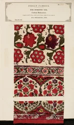 Bomullsprov från Shikarpore i Sind, från The Collection of the Textile Manufacturers of India, av John Forbes Watson, publicerad 1866