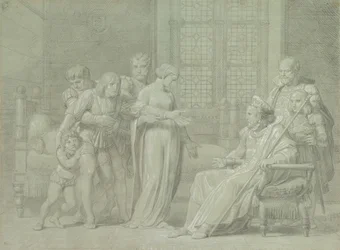 Kung Charles VIII av Frankrike med den döende Gian Galeazzo Sforza i Pavia, 1775-1860.