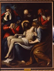 Medlidande. Målning av Jacopo av Antonio Negretti dit Palma le Jeune (Palma den yngre