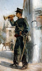 Militäruniformer, samling av 5 (olja ombord) (se även 349159-60 & 349162-63)