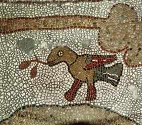 Duva med en olivkvist. Mosaik (mosaik)