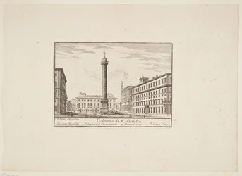 M. Aurelios kolumn. 1. Palazzo Niccolini. 2. Vicegegentpalatset. 3. Monte Citorio. 4. Palazzo Chigi