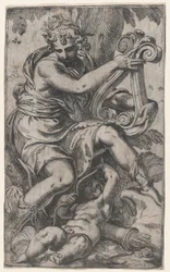 Amor och Apollon med lyra, ca. 1568., ca. 1568.