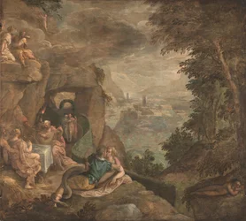 Landskap med en scen av förtrollning, ca 1590