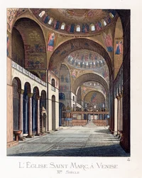 Interiören av basilikan San Marco i Venedig (Italien)
