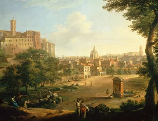 Boskapsfältet (Il Campo Vaccino) i Rom, av Paolo Monaldi (1720-1799), Italien