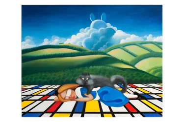 Det är dags att vakna, Alice!, 2019 (olja på träpanel)