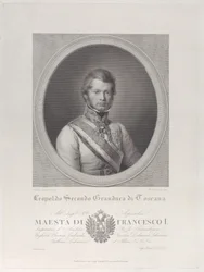 Ovalt porträtt av Leopold II, storhertig av Toscana, 1833., 1833.
