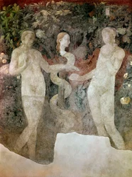 Första Moseboken, skapelse av eva och arvsynden (Fresco