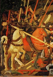Riddare i rustning (tempera på trä)
