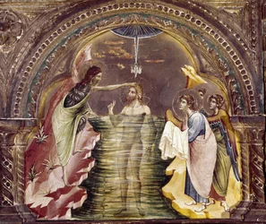 Jesu dop, detalj av polyptikern i Santa Chiara. (olja på trä, cirka 1350)