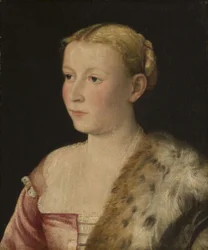 Aktiv Venedig, Italienska - Porträtt av en dam, ca 1550, kat. 226