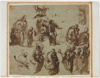 Olika skisser av Madonnan och barnet, ca. 1580.
