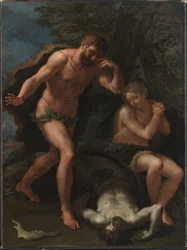 Adam och Eva klagar över Abels kropp