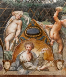 Paola Gonzaga som gudinnan Ceres, från Dianas och Actaeons rum, detalj av 2384753