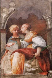 St Lucy och St Apollonia, ca 1523 (fresk)