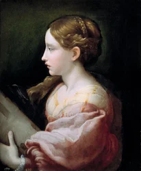 "" Sainte Barbe "" Peinture de Francesco Mazzola The Parmigianino dit Le Parmesan (1503-1540) vers 1522 Museo del Prado, Madrid