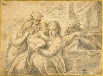 Helig familj med Maria Magdalena och den heliga manliga