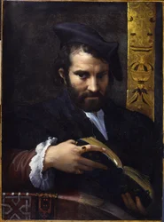 Porträtt av en man med en bok, ca 1524.