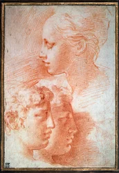 Studie av huvudena, c1527
