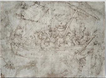 Två teckningar av skepp ago, 1410-talet.