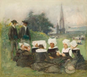 Studie för "Breton Women at a Pardon"