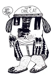 Cool Cat, 2014 (tusch och olja)