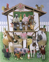 Animal Playhouse (olja på duk)