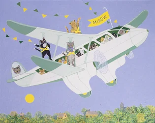 Cat Air Show (akryl på duk)