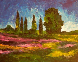 Lavendel blommar, 2009 (akryl på duk)