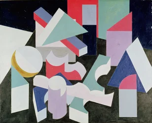 Komposition, ca 1923-26 (olja och krita på duk)