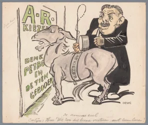 Colijn med den antirevolutionära väljaren som åsna The Dumb Ass (titel på objekt)