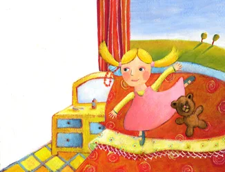 Goldilocks and Tree Bears, 2021 (Akryl på papper)
