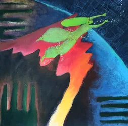 Italo Calvino, The Stone Sky, 2025 (akryl på papper)