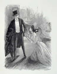 Illustration ur "The Picture of Dorian Gray" av Oscar Wilde (1854-1900), graverad av E. d