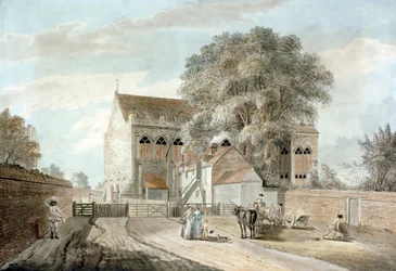 Utsikt över den stora salen c.1781 (akvarell och penna på papper)