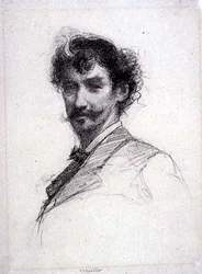 Porträtt av James Abbott McNeill Whistler (1834-1903) (fotogravyr)