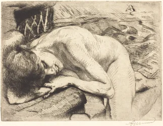 Modellen sover på golvet Modellen sover på golvet, 1885.