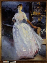 Porträtt av Madame Roger Jourdain, målarens hustru. Målning av Paul Albert Besnard (1849-1934)
