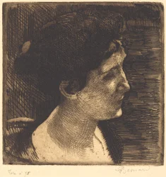 Kvinna i fullständig profil Grand profil de femme, 1892.