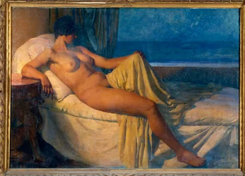 Didon. Målning av Paul Albert Laurens (1870-1934), 1900-talet. Olja på duk. Mått: 1,45 x 2,09 m. Paris, Musee Du Pete Palais