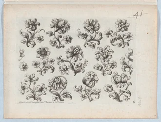 Serie av små blommotiv, tavla 6, ca. 1670-85., ca. 1670-85.
