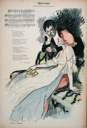 Neurosis, illustration till en dikt av Jean Grandeau, c.1896 (färg litho)