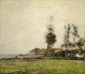 Holland, landskap med träd och hus