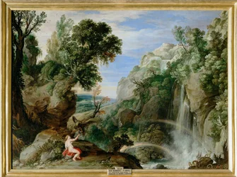 Paul Bril och P.P. Rubens: Landskap med Hebe och Jupiter (målning på duk)