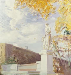 En staty av Venus i trädgården i Versailles, 1896
