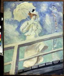 Kvinna i vitt. Målning av Paul Cesar Helleu (1859-1927). Olja på duk Impressionism. Mått: 82x66cm. Pushkin-museet, Moskva