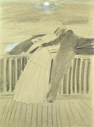 Jeanne Hugo och Jean Charcot i Hauteville House, Guernsey (pastell på papper)