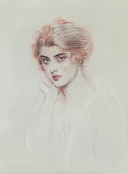 Konstnärens dotter (färgpenna på papper)
