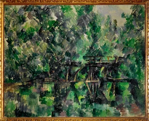 Bridge over a pond (målning på duk)